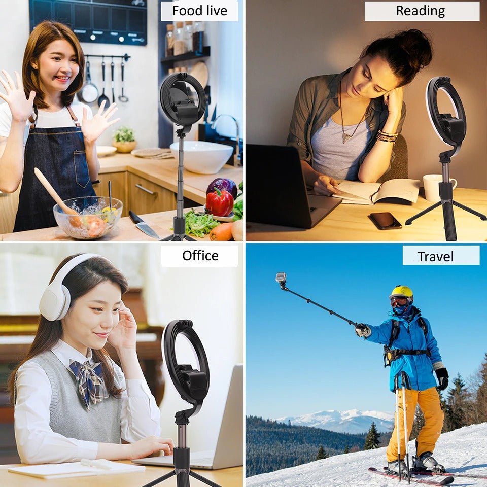 Portable 4 - in - 1 Selfie Stick with Tripod & LED - Lui And Me