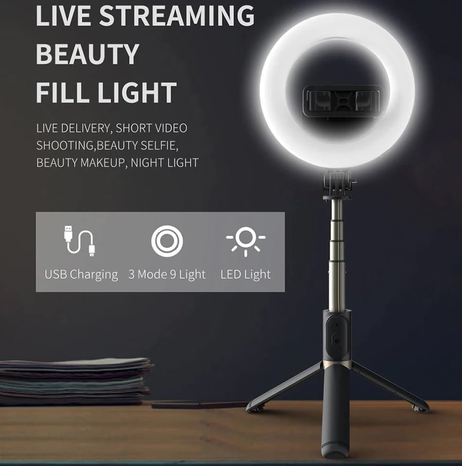 Portable 4 - in - 1 Selfie Stick with Tripod & LED - Lui And Me