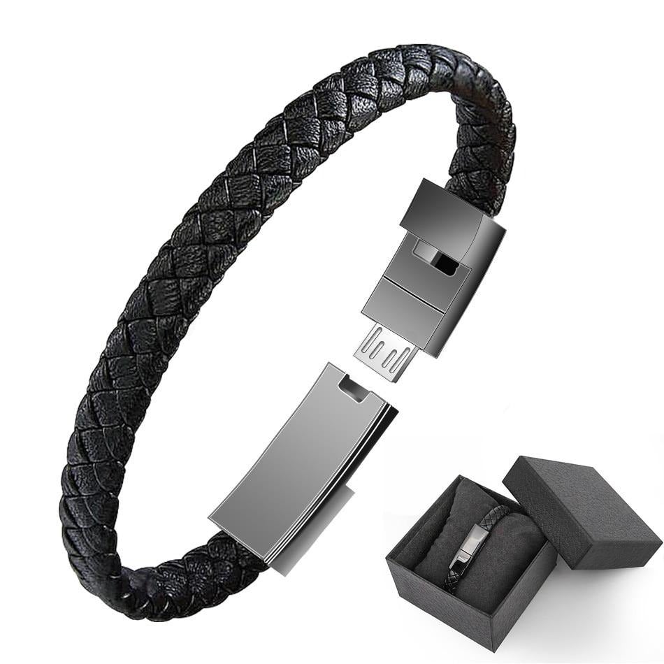 USB Bracelet Charger – Leather Design - Lui And Me