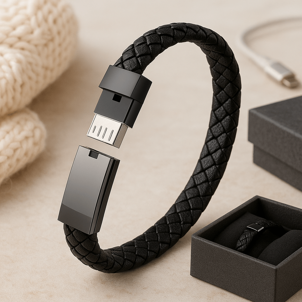 USB Bracelet Charger – Leather Design - Lui And Me
